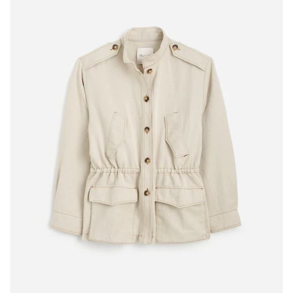 NWT Madewell Cinched Utility Jacket Italian Linen Twill Size Small Retail $198 - Picture 4 of 10